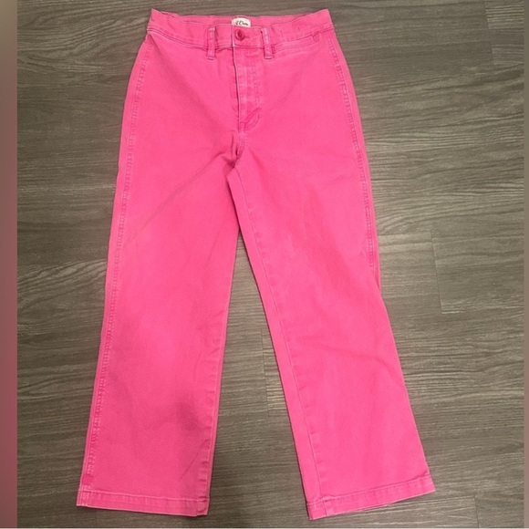 J.Crew Slim Wide Leg Crop Pant Hot Pink Size 27 - Picture 1 of 7